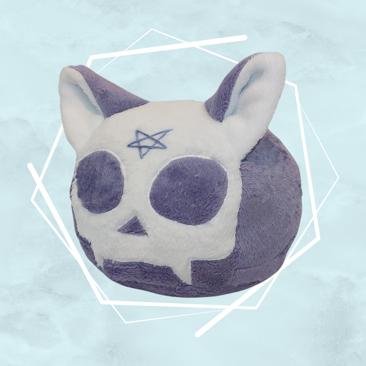 Purple cat skull plushie