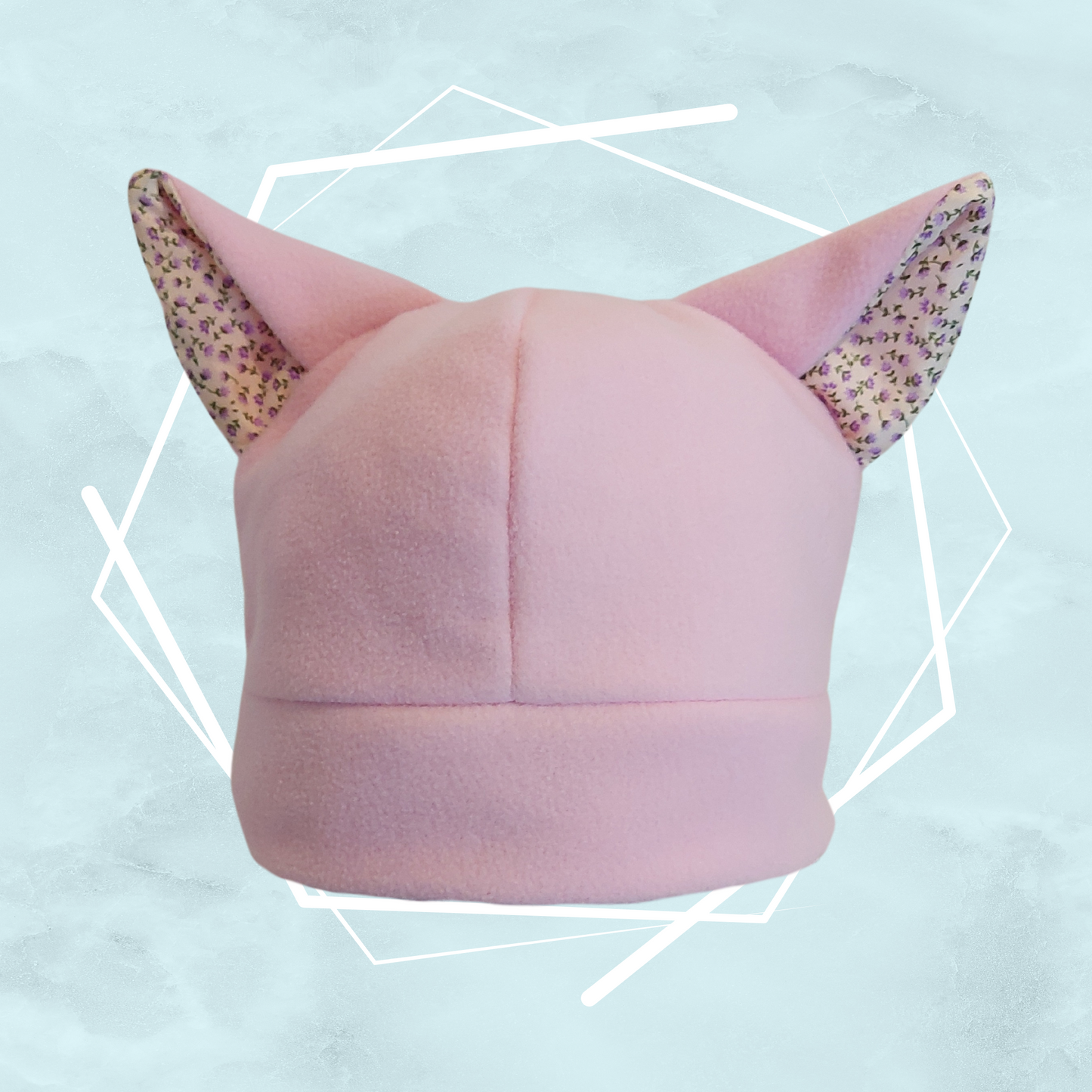 Pink floral Nekomimi beanie