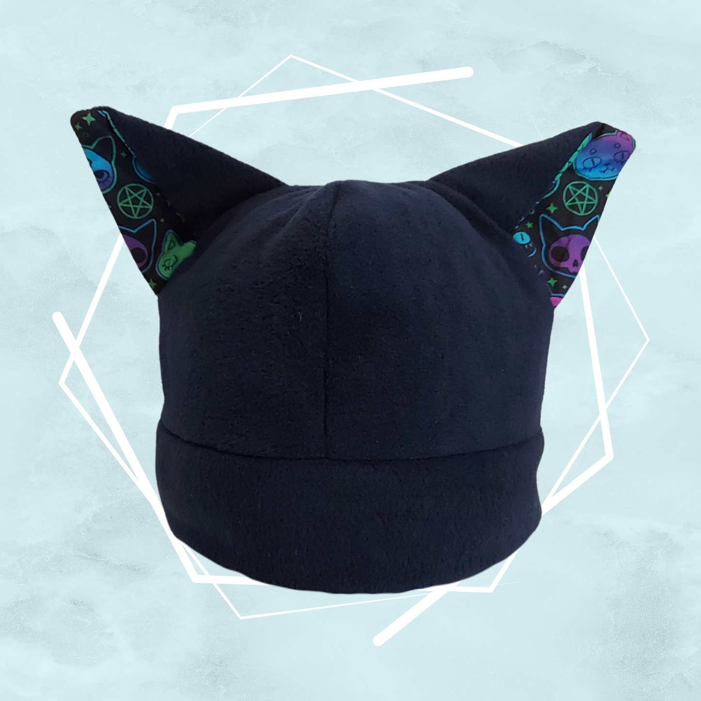 Dark blue whimsical nekomimi beanie