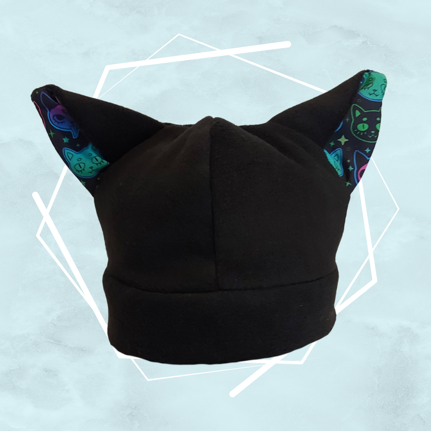 Black whimsical nekomimi beanie