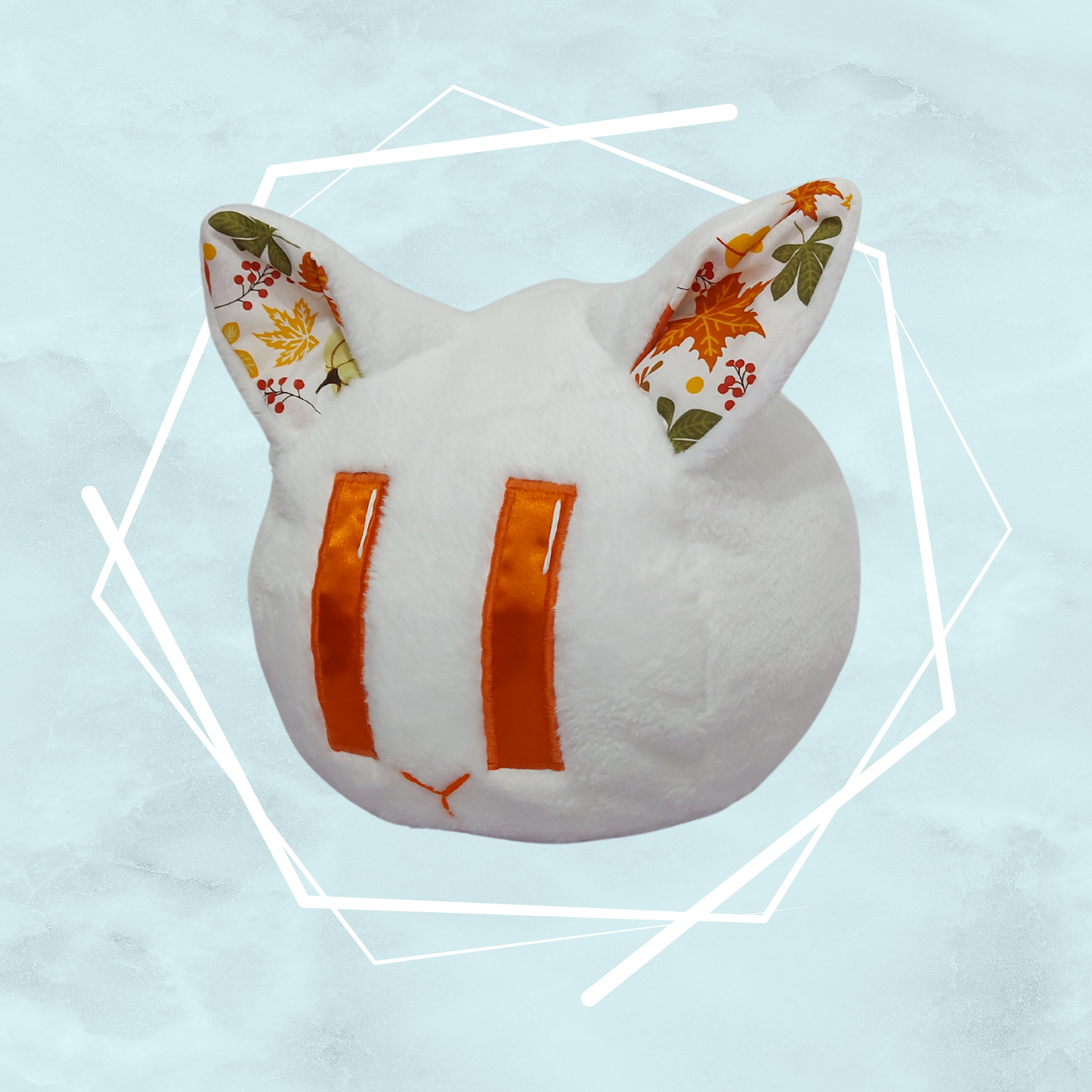 White autumn cat plushie