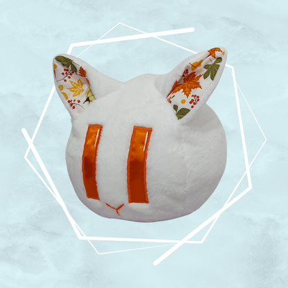 White autumn cat plushie