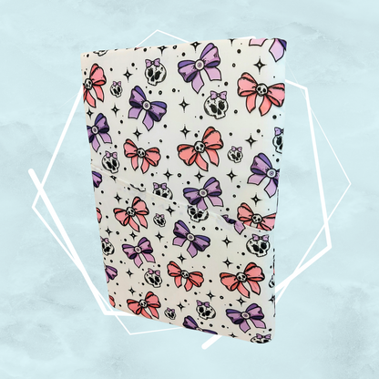 Colorful ribbons white booksleeve