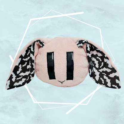 Original plush bunny shaped character created and crafted by a UK-based indie artist