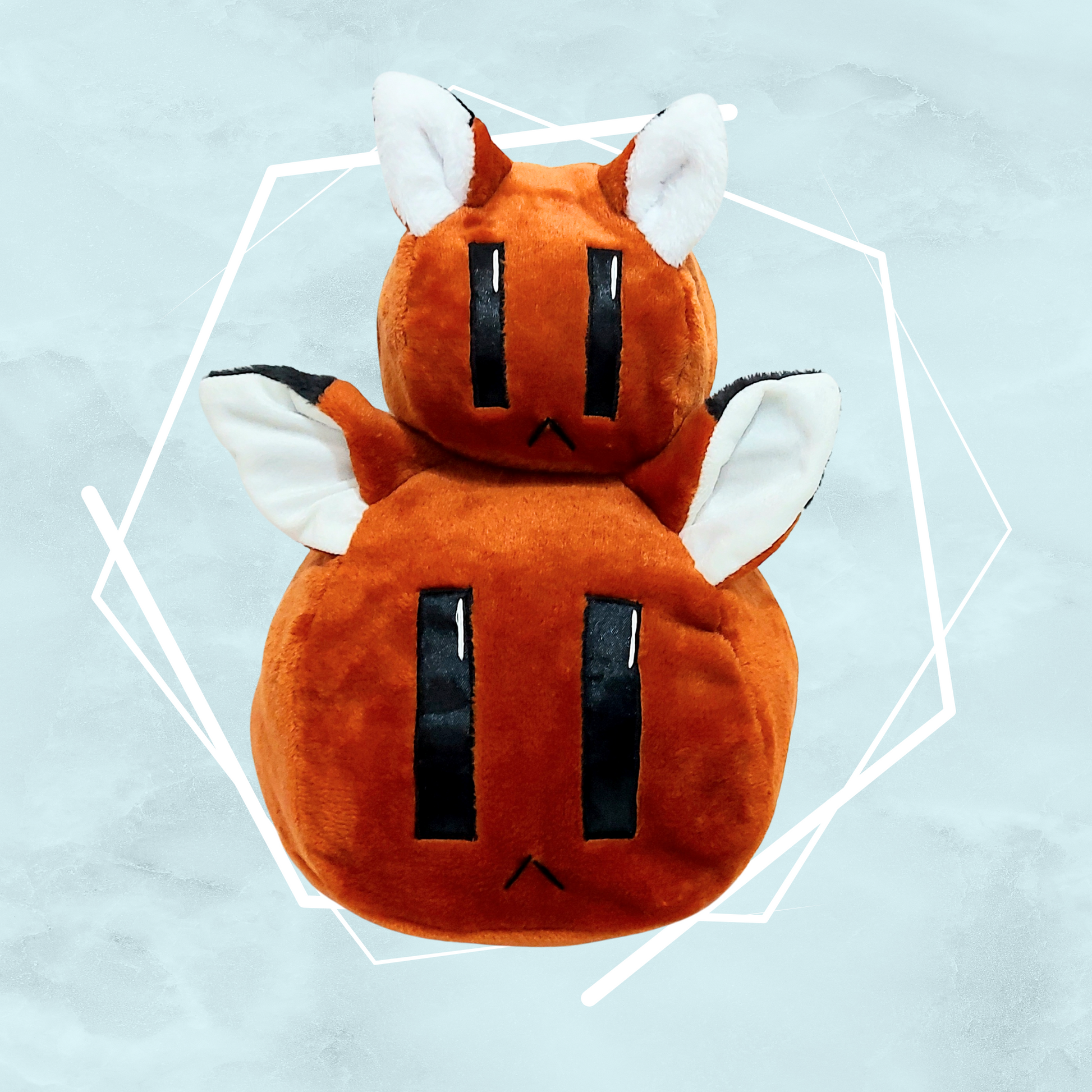 Cute fox shaped soft toys in two sizes, hand crafted uniquely by Freya's Madpeak in the UK