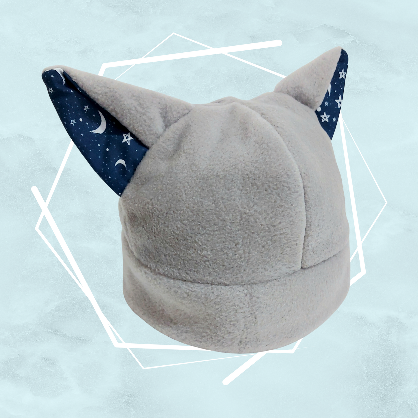 Starry night gray nekomimi beanie