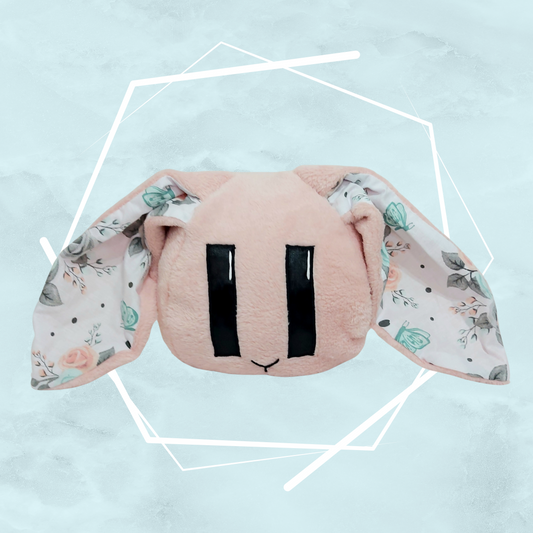 Floral pale pink bunny plushie