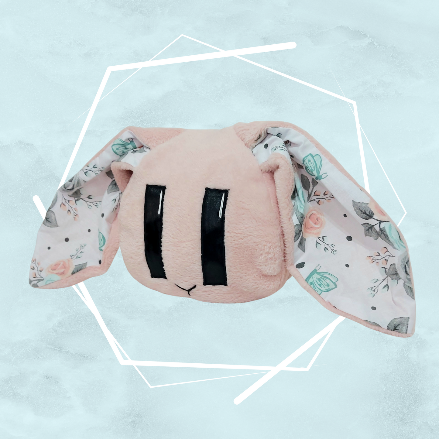 Floral pale pink bunny plushie