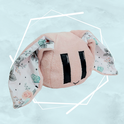 Floral pale pink bunny plushie