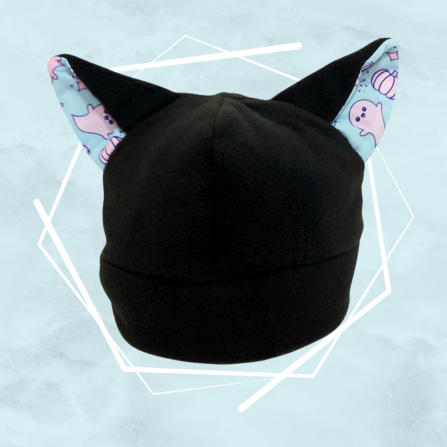 Black ghosties nekomimi beanie