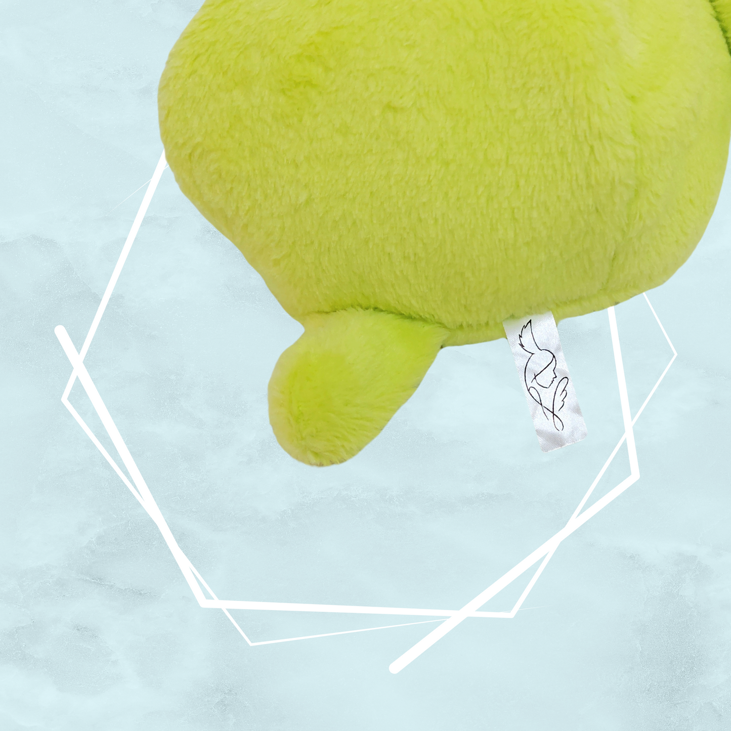 Lime green bunny plushie with zombies