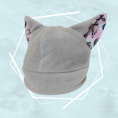 Witchy themed grey nekomimi beanie