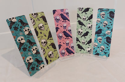 Skulls and ravens bookmark set of 5