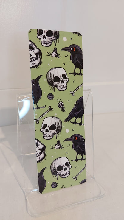 Skulls and ravens bookmark set of 5