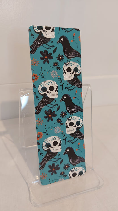 Skulls and ravens bookmark set of 5