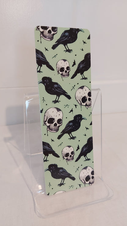 Skulls and ravens bookmark set of 5