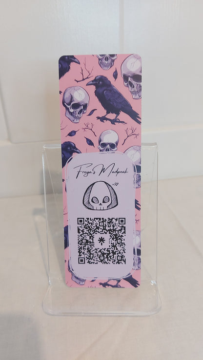 Skulls and ravens bookmark set of 5