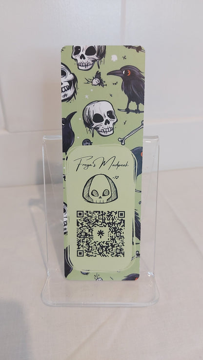 Skulls and ravens bookmark set of 5