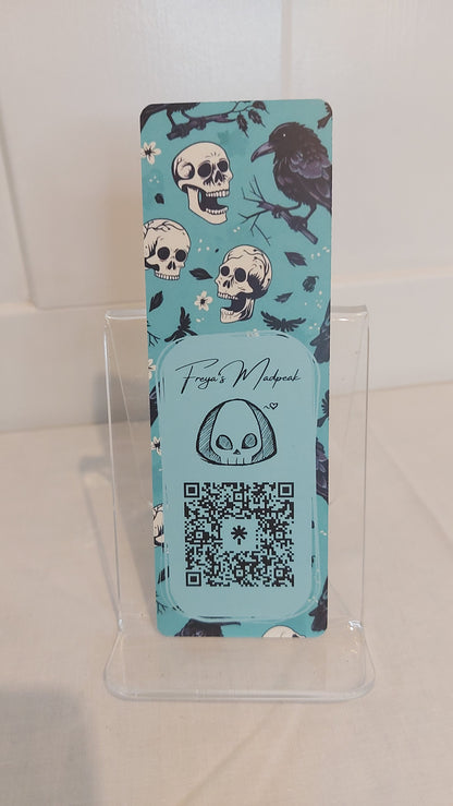 Skulls and ravens bookmark set of 5