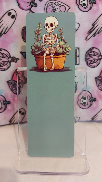 Otherworldly skelly with succulent bookmark
