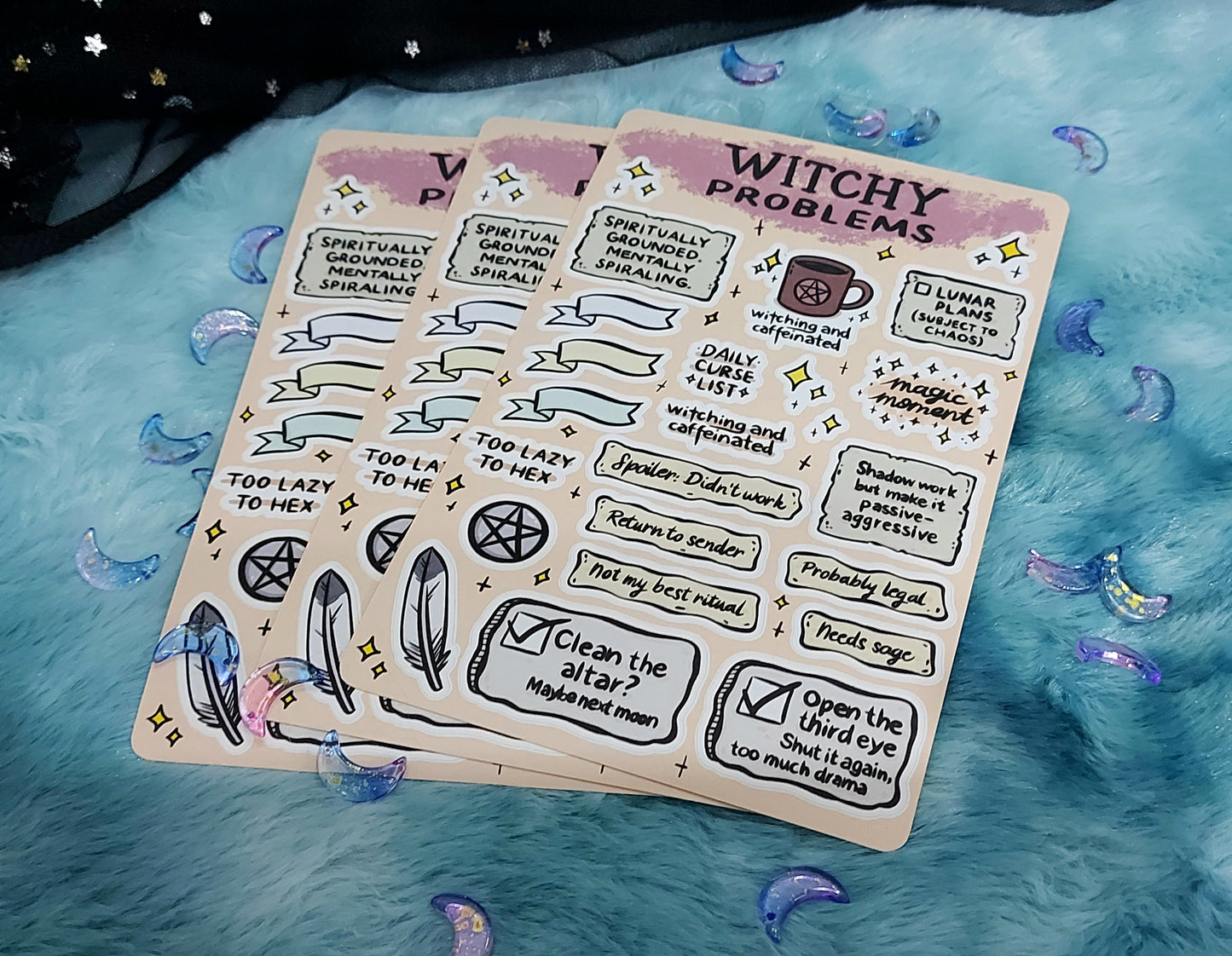 Witchy problems sticker sheet