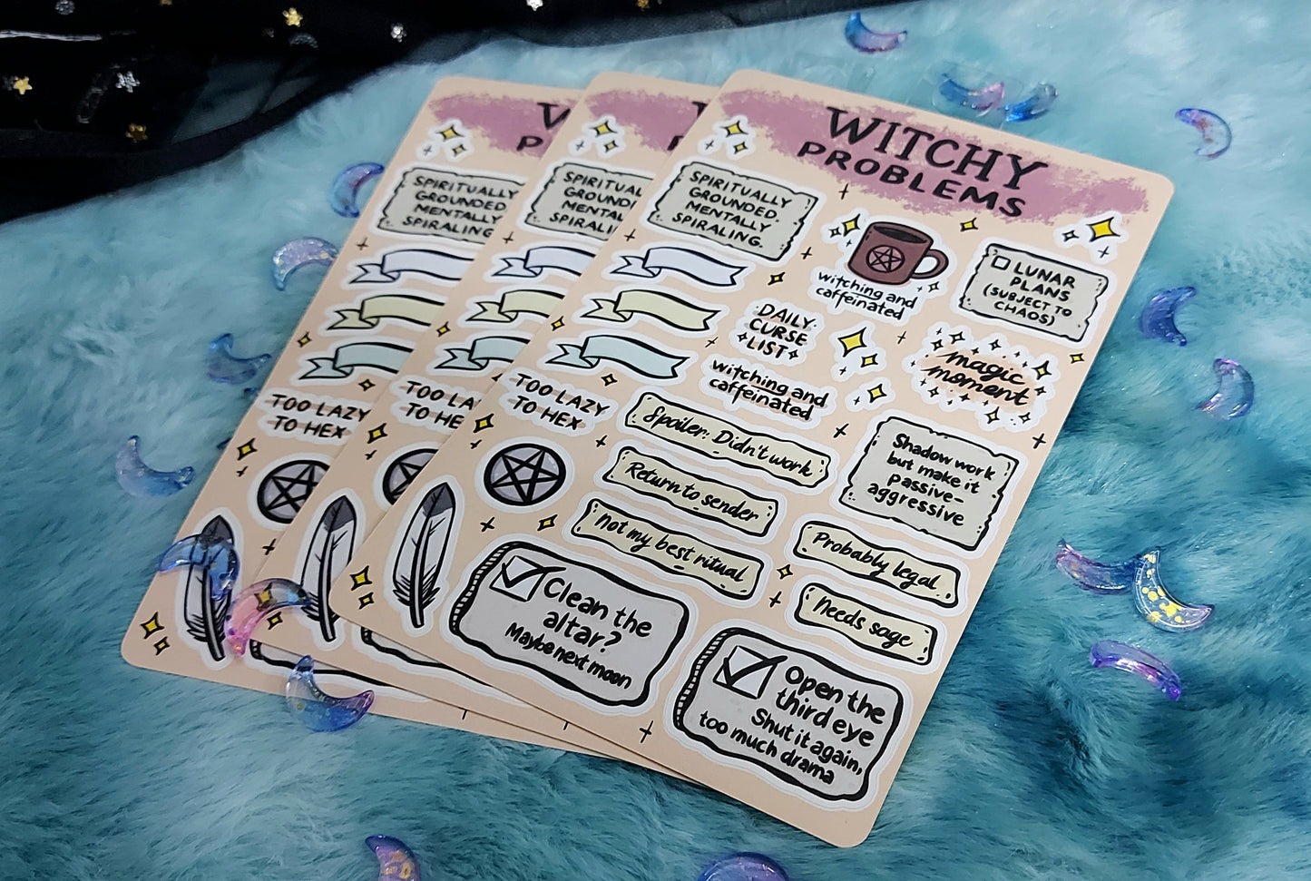 Witchy problems sticker sheet