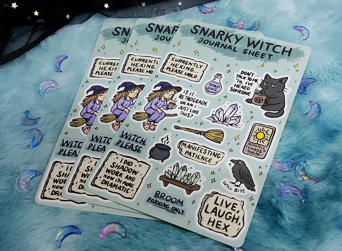 Snarky witch journal sticker sheet