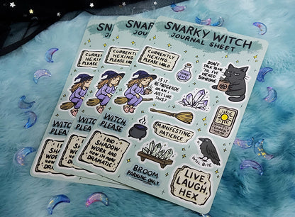 Snarky witch journal sticker sheet