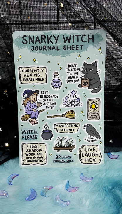 Snarky witch journal sticker sheet