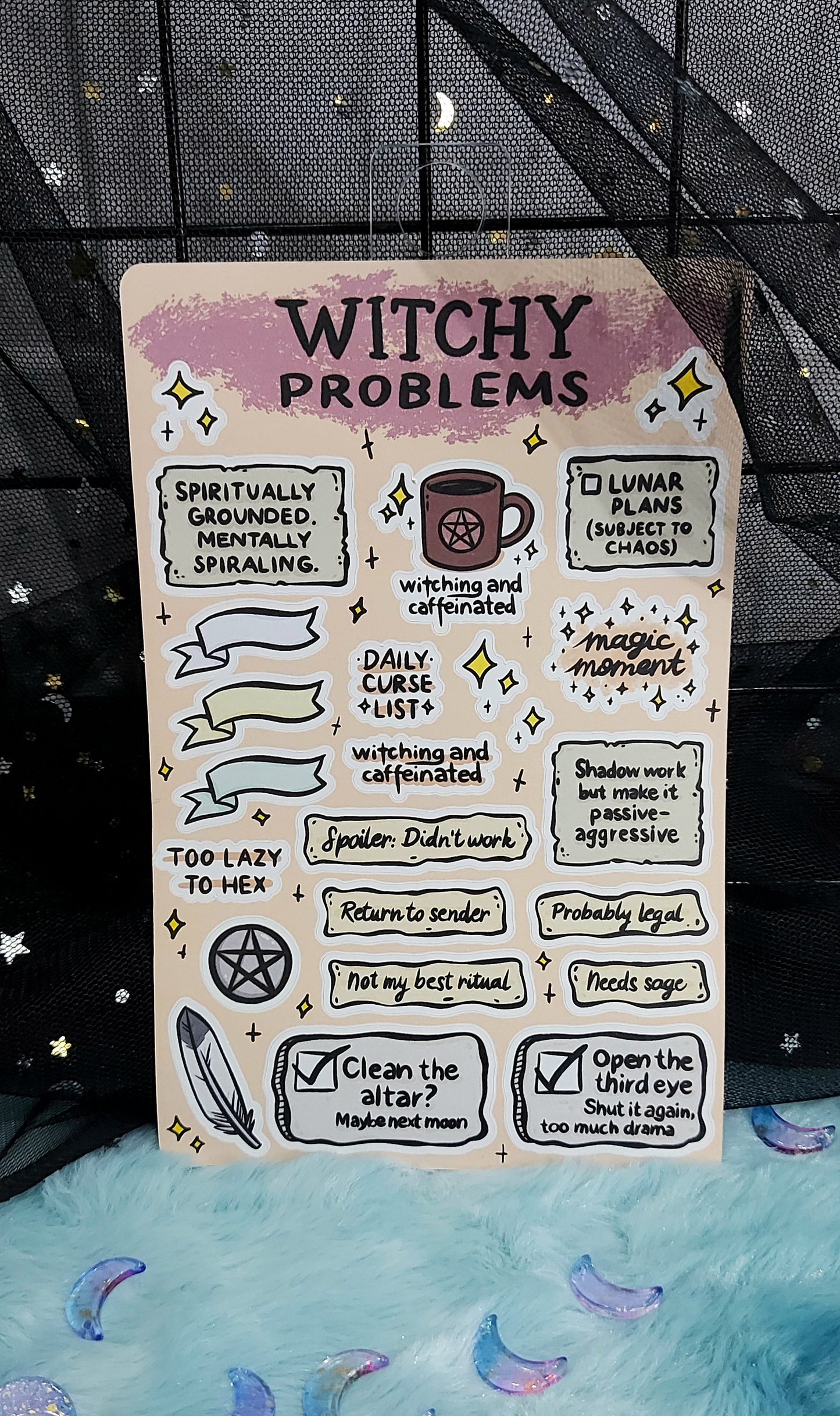 Witchy problems sticker sheet