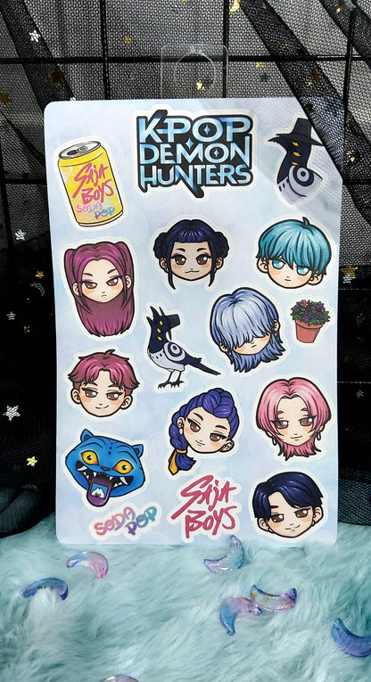 Kpop Demon Hunters fanart sticker sheet