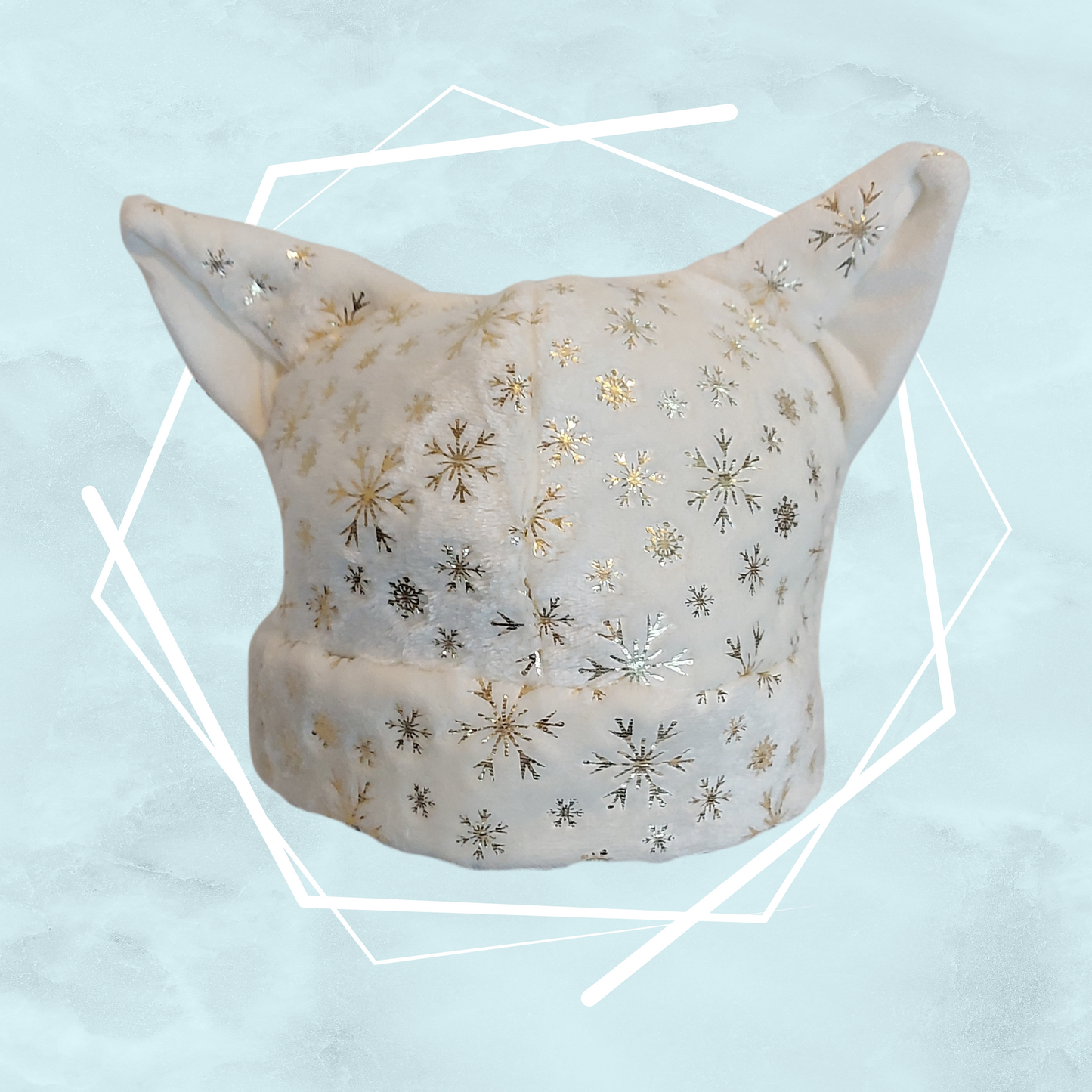 White winter nekomimi beanie