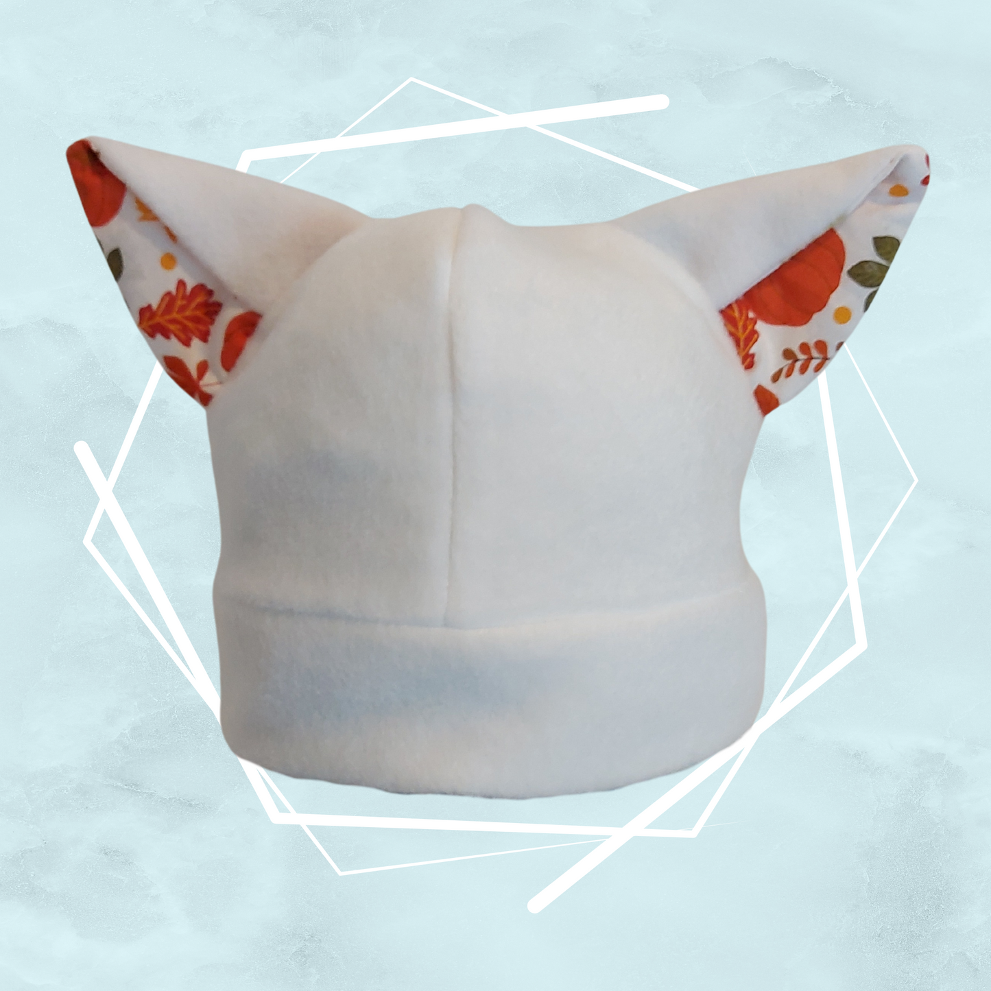 White autumn nekomimi beanie