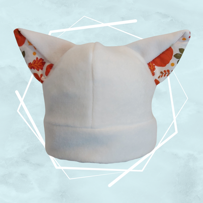 White autumn nekomimi beanie