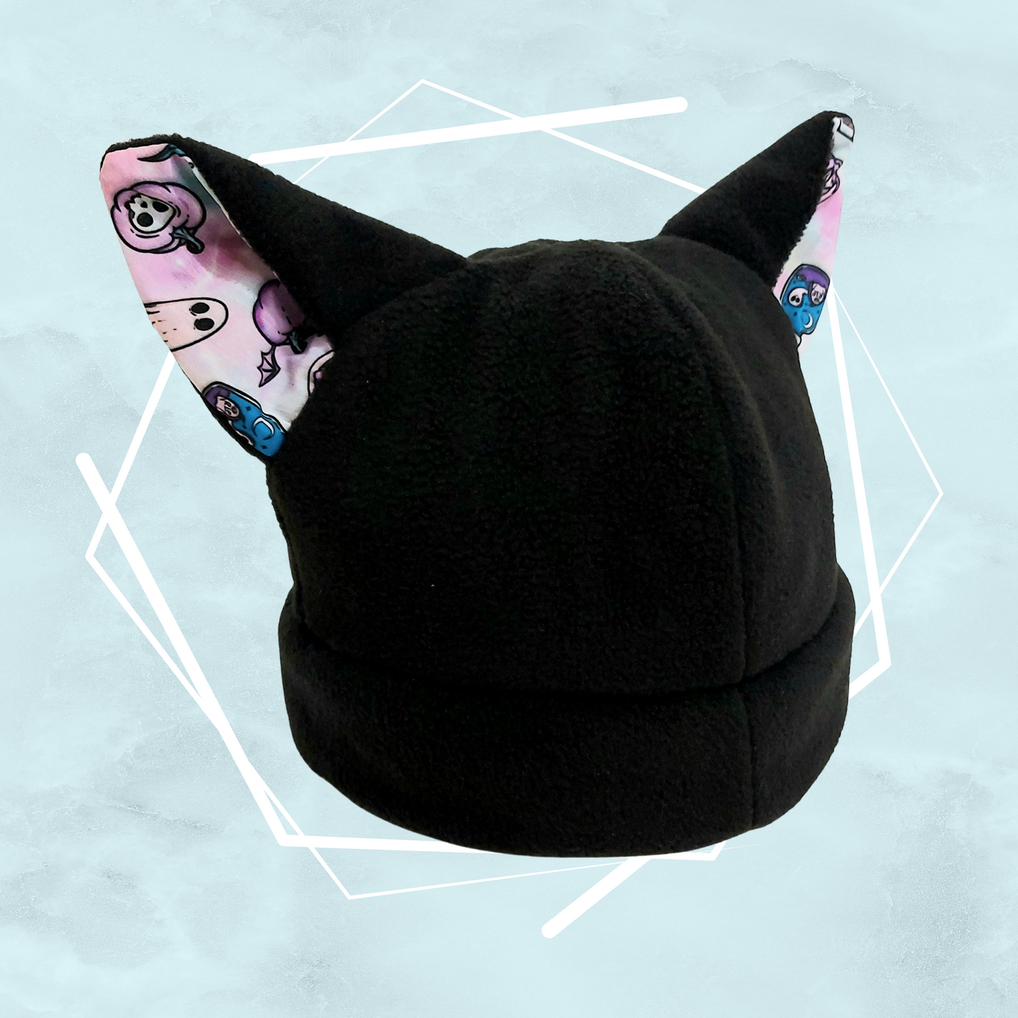 Black witchy nekomimi beanie