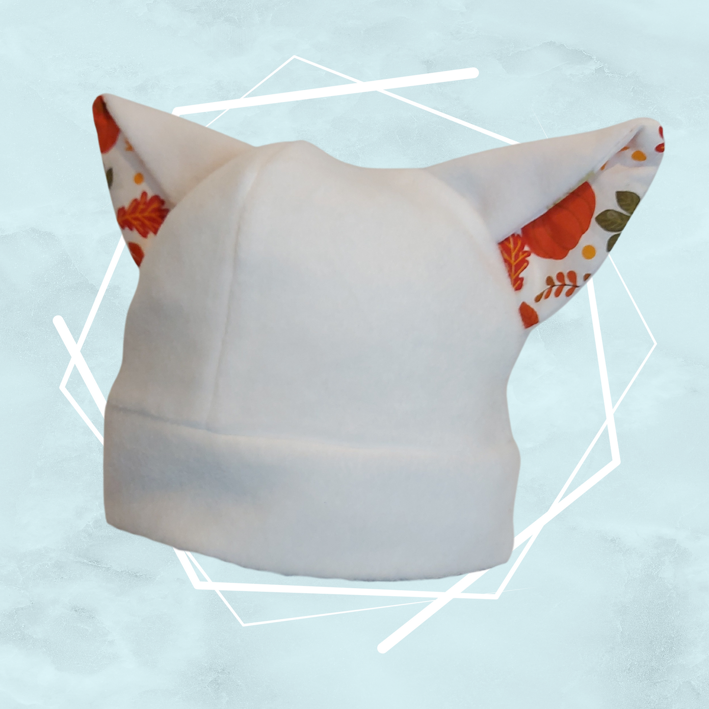 White autumn nekomimi beanie