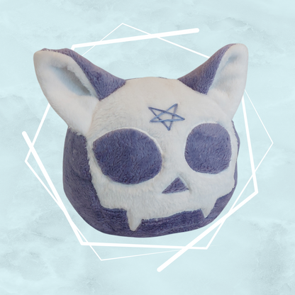 Purple cat skull plushie