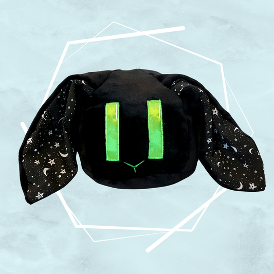 Black stars bunny plushie