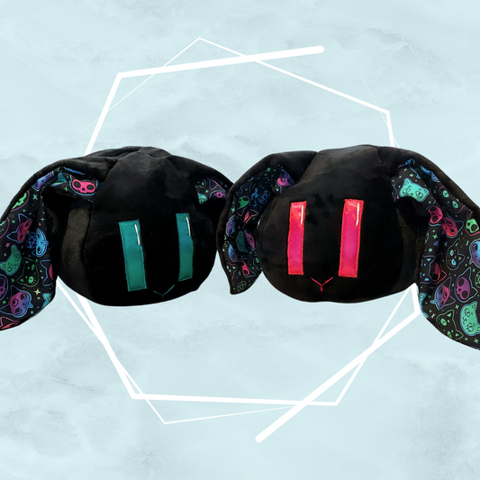 Gothic black bunny plushies