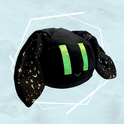 Black stars bunny plushie