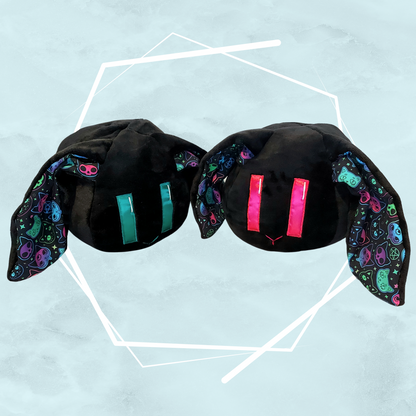 Gothic black bunny plushies