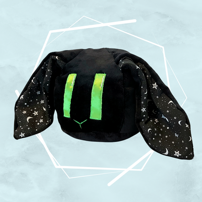 Black stars bunny plushie