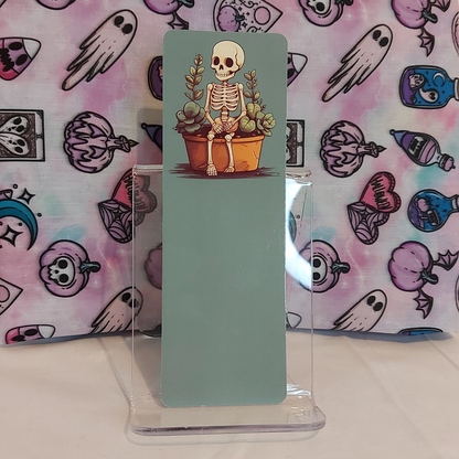 Otherworldly skelly with succulent bookmark