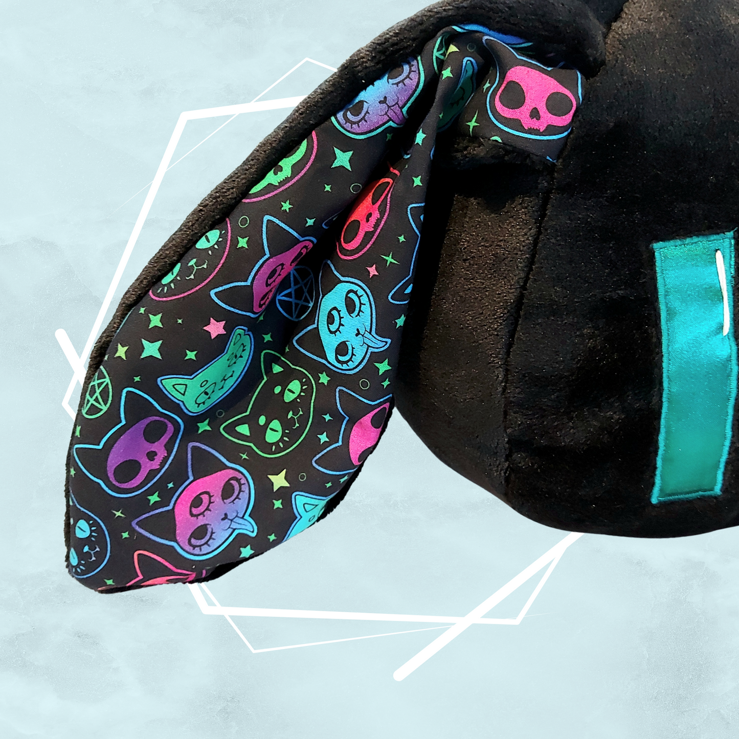 Gothic black bunny plushies