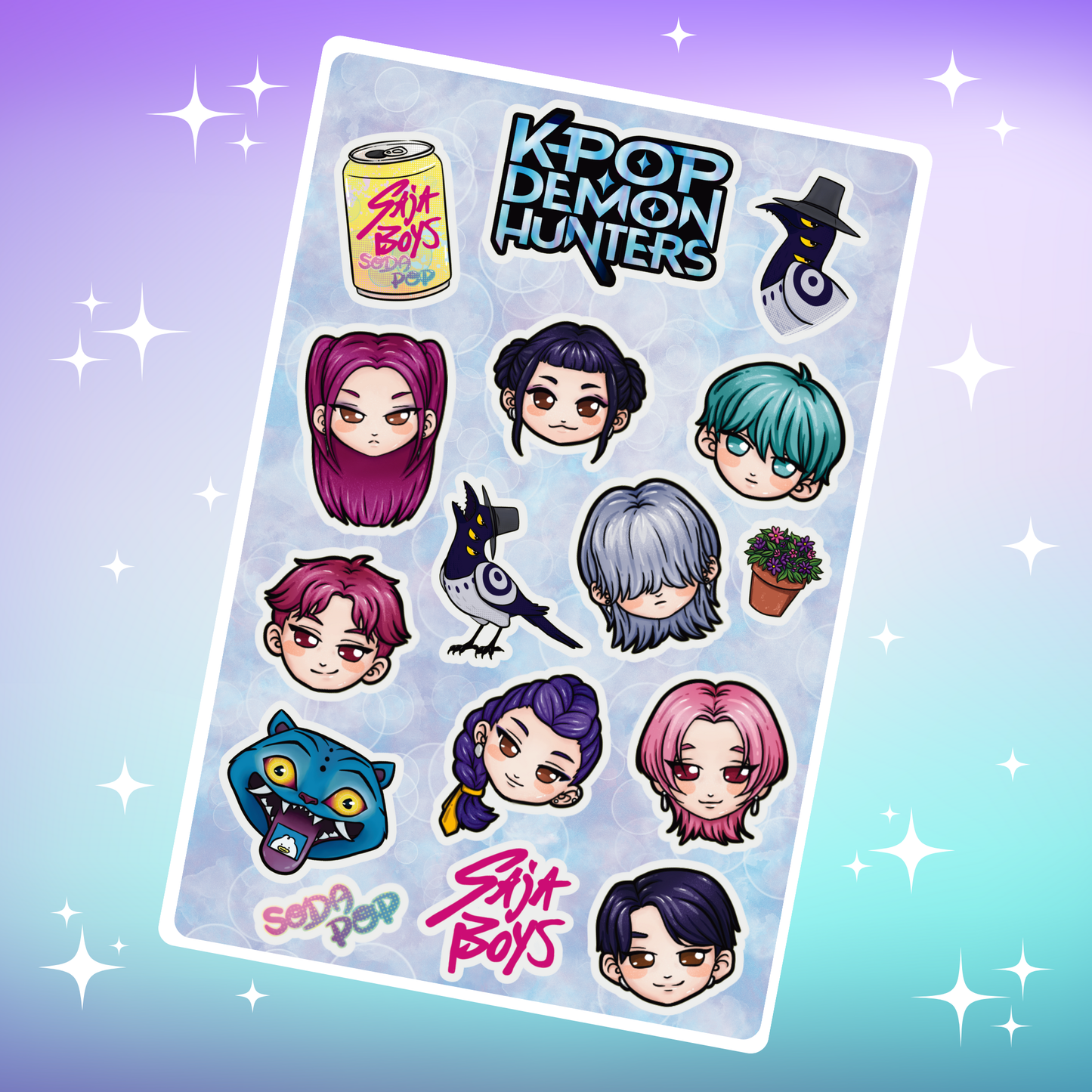 Kpop Demon Hunters fanart sticker sheet