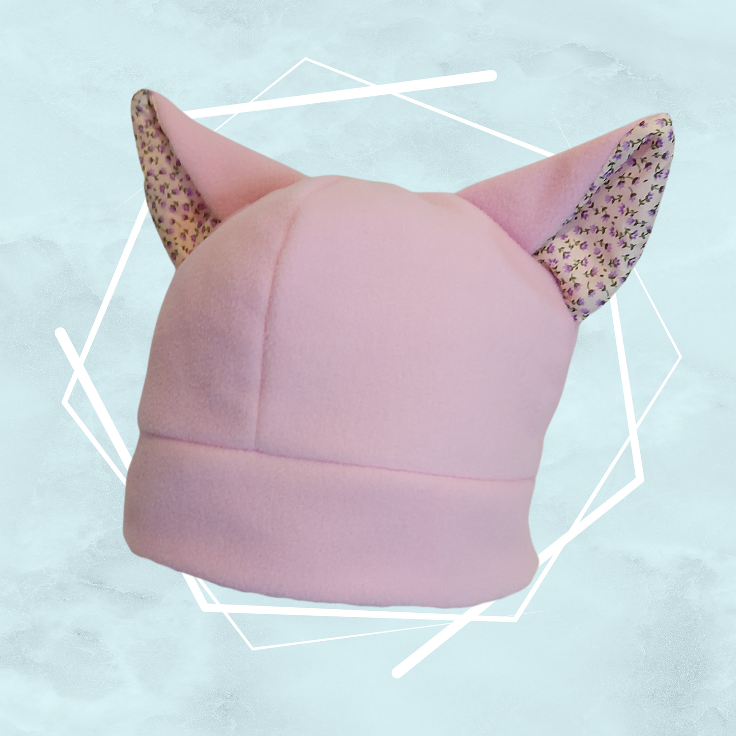 Pink floral Nekomimi beanie