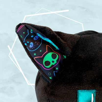 Gothic black kitty plushies