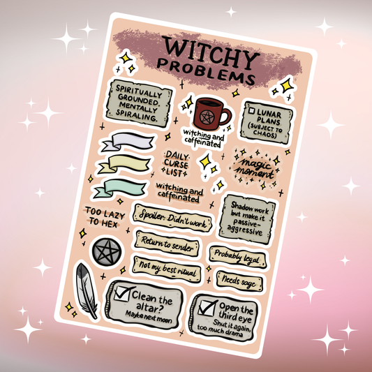 Witchy problems sticker sheet