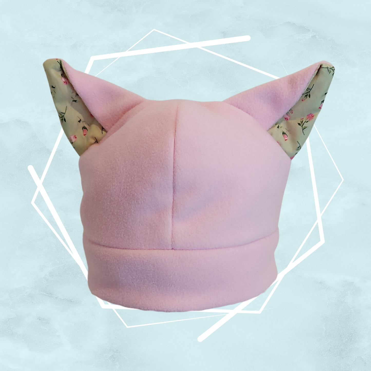 Pink flowers nekomimi beanie