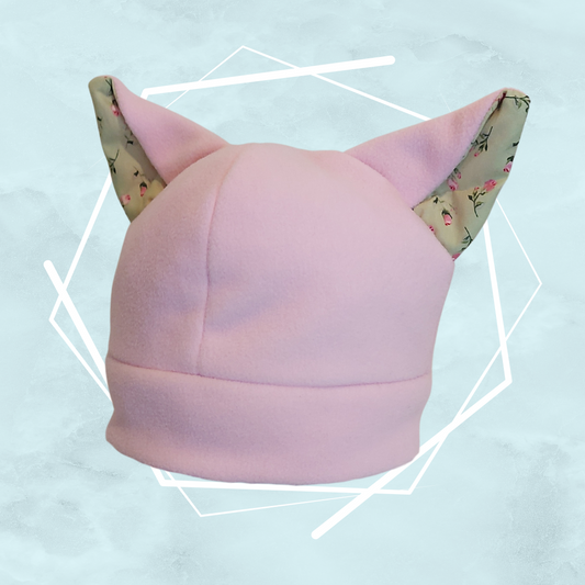 Pink flowers nekomimi beanie